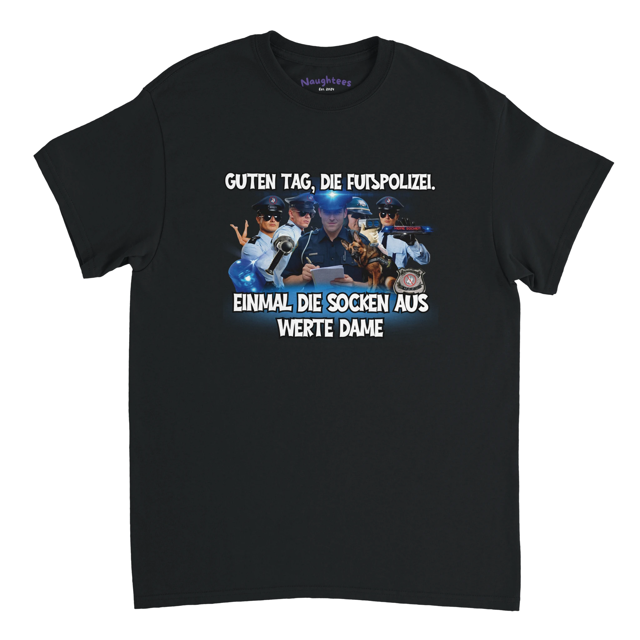 Fußpolizei tshirt schwarz