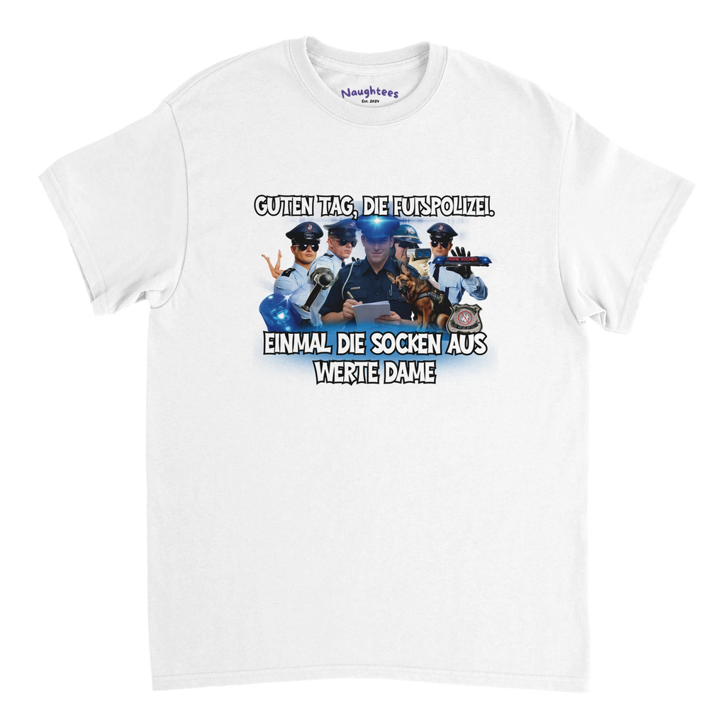 Fußpolizei tshirt weiß