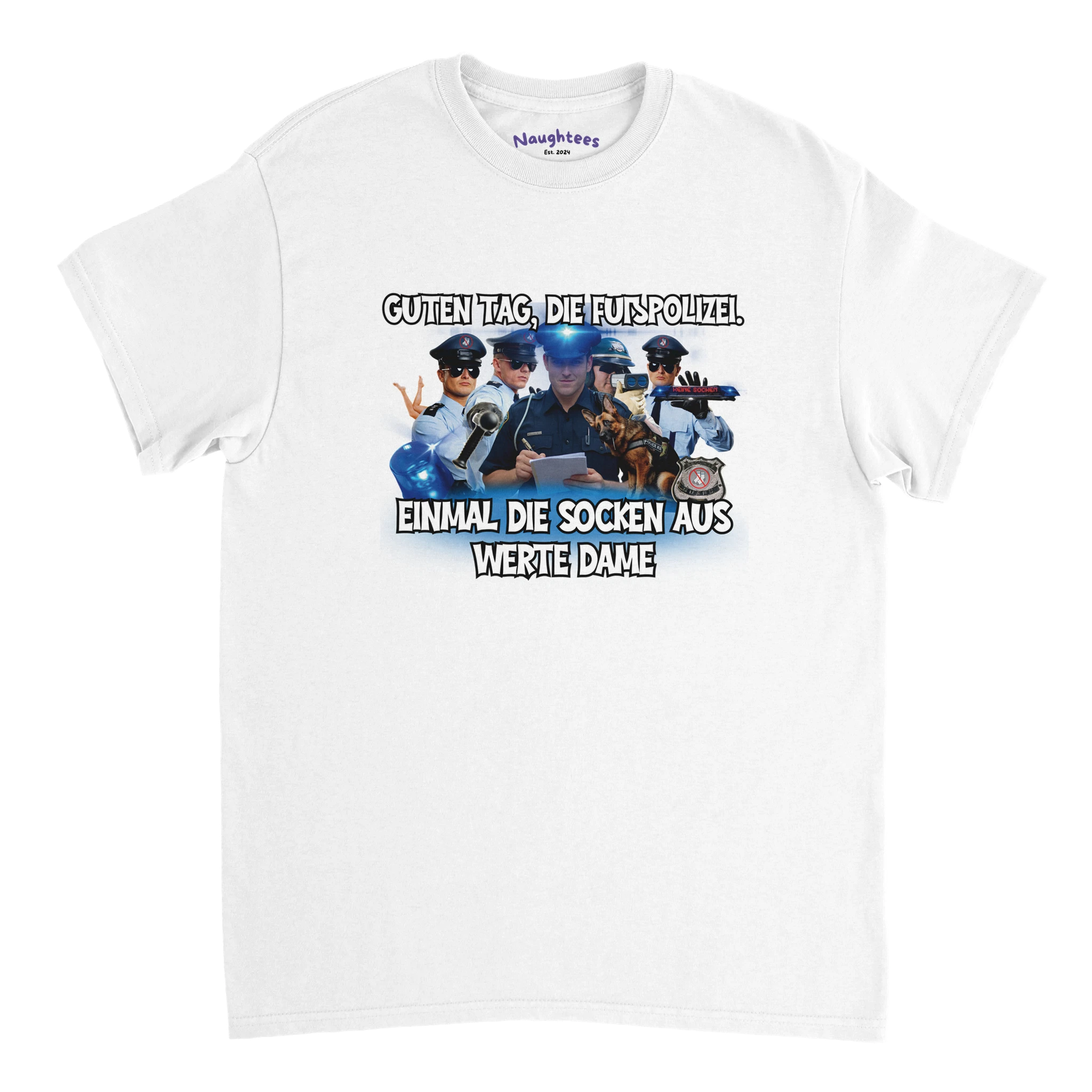 Fußpolizei tshirt weiß